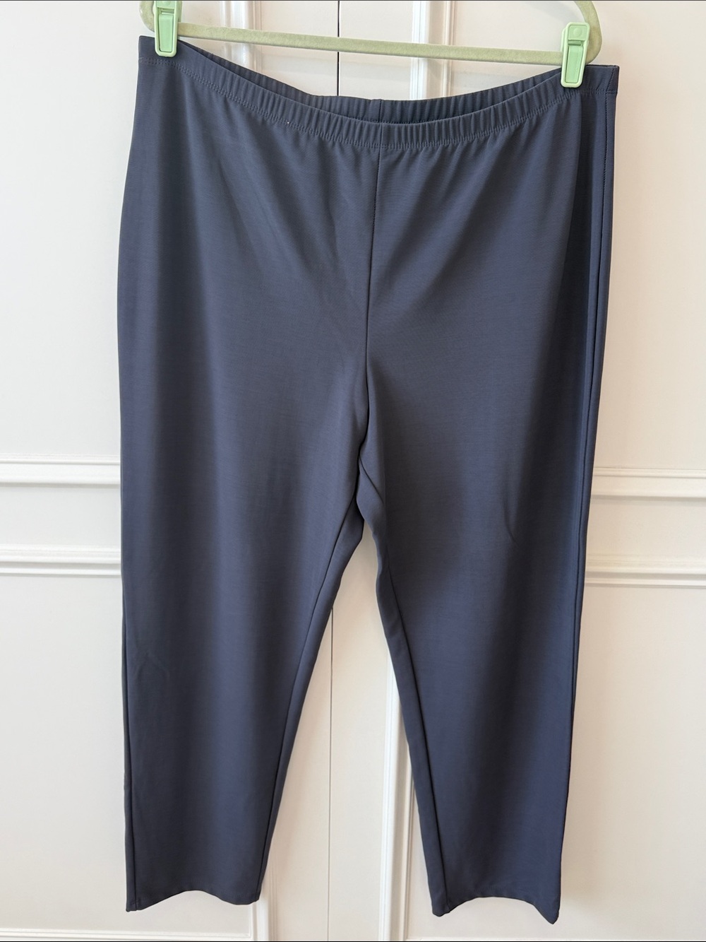 Susan Graver Navy Pull-On Cropped Ponte Pants
